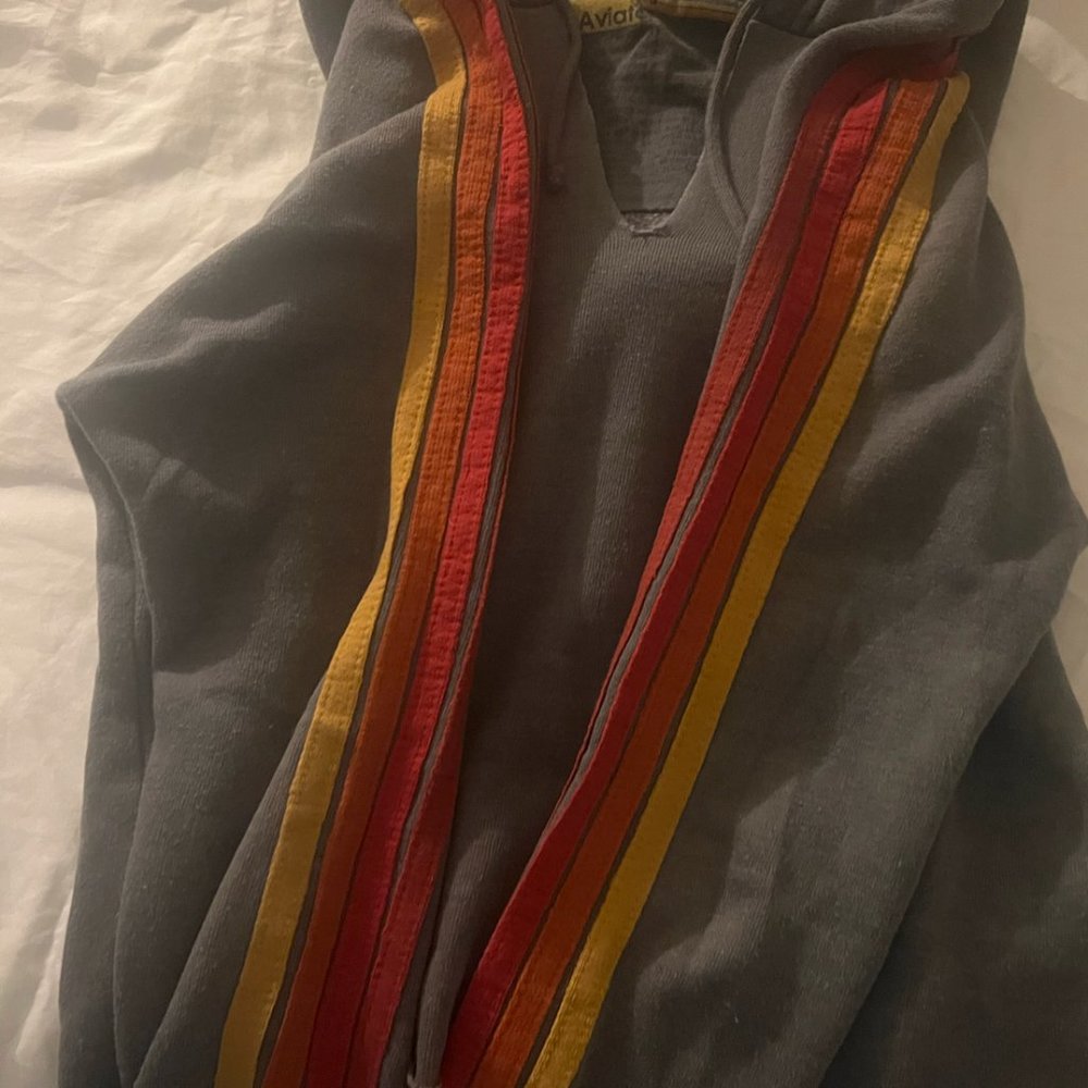 Aviator Nation Spilt Neck Cropped Hoodie